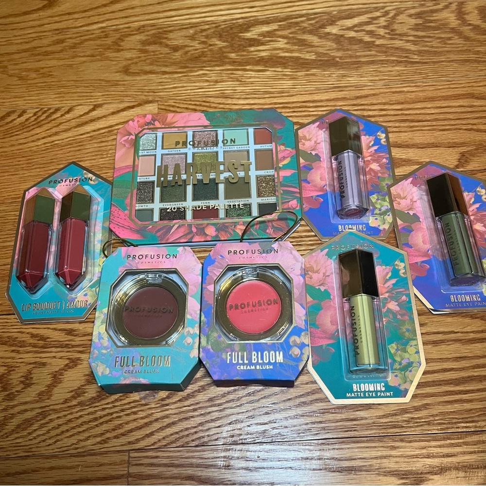 🆕 Profusion Cosmetics Make Up Bundle: Eye Shadow, Matte Lip Gloss, Cream Blush